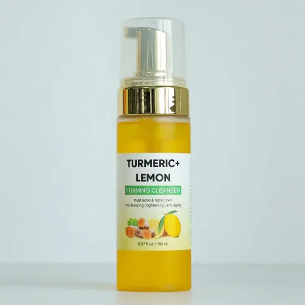 Deep Cleansing Facial Cleanser Mousse Skin Care Face Wash Cleansing Acne Treatment Turmeric Lemon Facial Foam