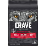 CRAVE Grain Free Adult Dry Dog Food with Protein from Beef, 22 lb. Bag