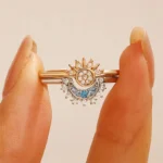 FTCY Adjustable Sparkling Moon Sun Star Ring for Women Couple Elegant Finger Ring Wedding Party Jewelry Gifts Accessories - Image 3