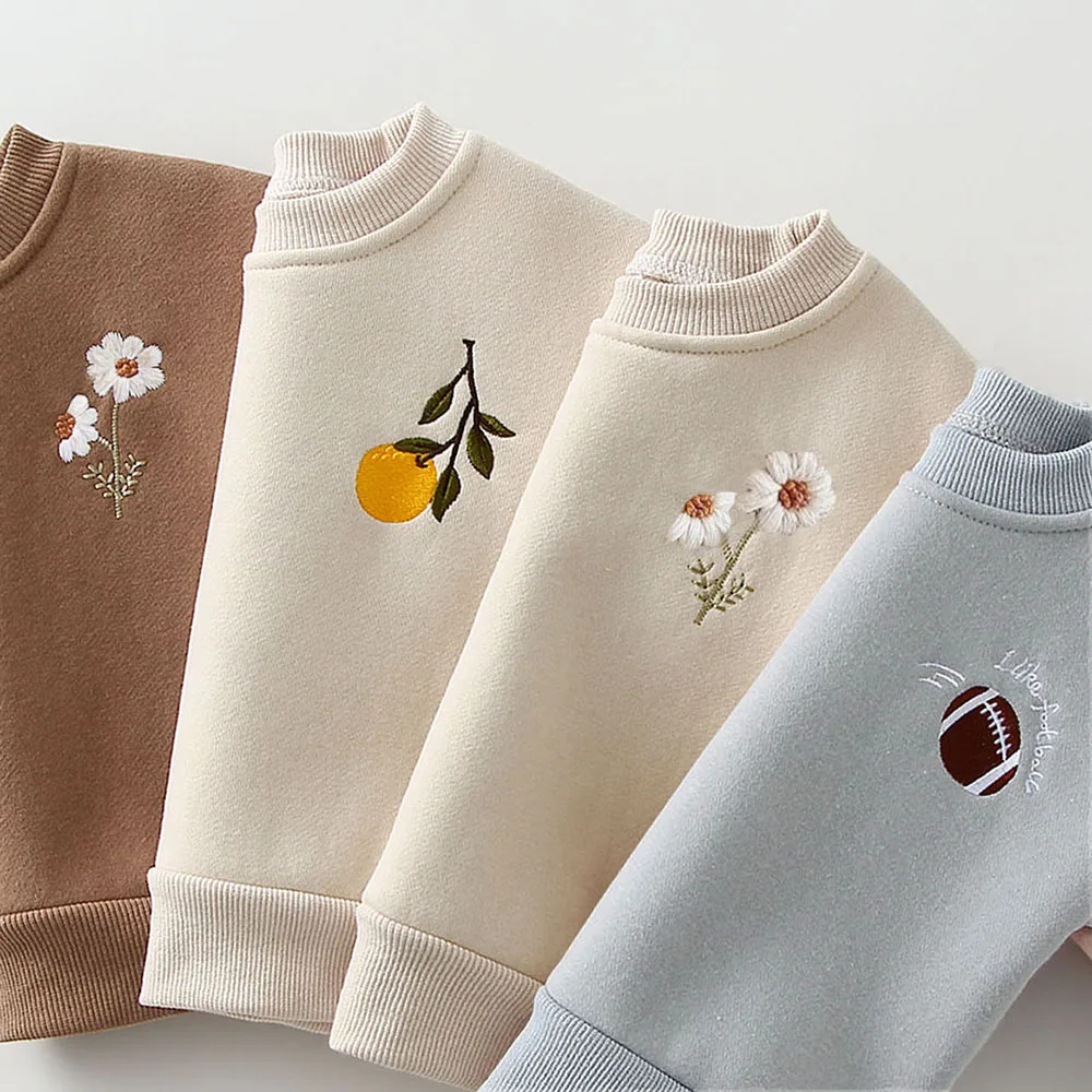 kf-S58c028591ae04d60a655660e559691af9 Winter Toddler Baby Boy Girl Clothing Sets 0-5Y Thick Kids Sweatshirt Clothes Baby Girl Fleece Pullover Tops+ Pant Suits Autumn - Image 1