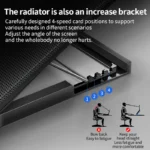 Q100 17inch Gaming Laptop Cooler Fan Led Screen Two USB Port 2600RPM Laptop Cooling Pad Notebook Stand For Laptop fan cooler - Image 3