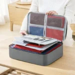 1pc Waterproof Document Storage Bag with Lock - Large Capacity for Office, Business, and Home - Organize Certificates, Passports