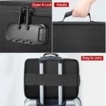 1pc Waterproof Document Storage Bag with Lock - Large Capacity for Office, Business, and Home - Organize Certificates, Passports - Image 3