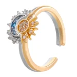 FTCY Adjustable Sparkling Moon Sun Star Ring for Women Couple Elegant Finger Ring Wedding Party Jewelry Gifts Accessories - Image 6