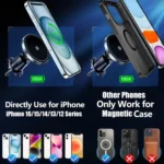 UYUXIO Strong Magnetic Wireless Car Phone Charger Adapter 15W Air Vent Car Phone Holder for iPhone 16 15 14 13 Pro Max Plus 12 - Image 4