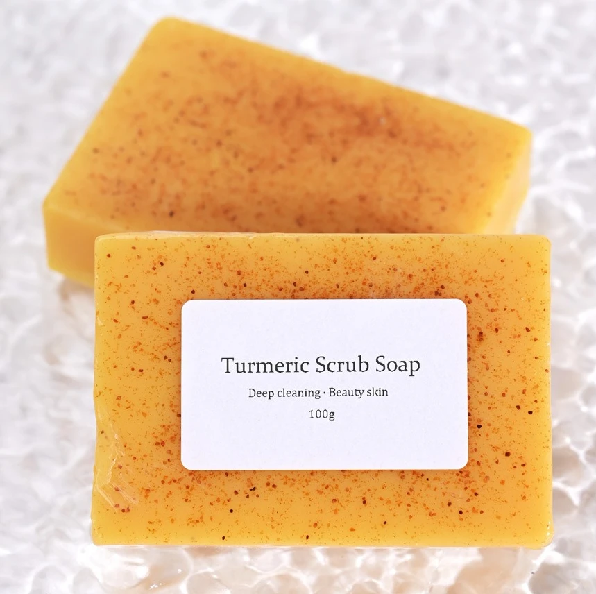 kf-Seb5227c06bda4746a909d176c9e885eeq Natural Turmeric Kojic Scrub Soap Cleansing Bath Soap Oil Control & Whitening Kojic Turmeric Soaps for Face,Bath, Body - Image 1