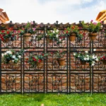 71 inch Garden Trellis Decorative Outdoor Tall Metal Fence Black Lattice Panel Yard Corner Décor for Climbing Plant Flower - Image 3