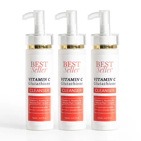 wholesale skincare whitening Facial Cleanse wash cleanser rich foam gluta vitamin c moisturizing face wash