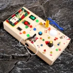 Kids Early Education Toys Electronic Led Light Baby Wooden Sensory Busy Board Montessori For Toddler Christmas Gifts - Image 5