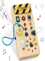 Kids Early Education Toys Electronic Led Light Baby Wooden Sensory Busy Board Montessori For Toddler Christmas Gifts